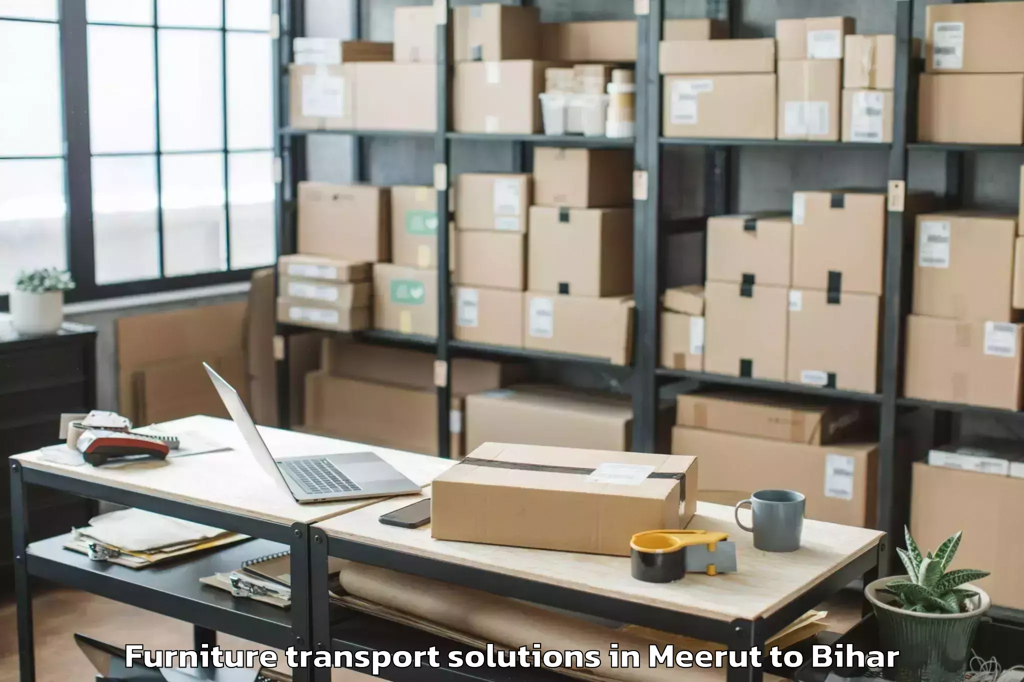 Book Meerut to Singheshwar Furniture Transport Solutions